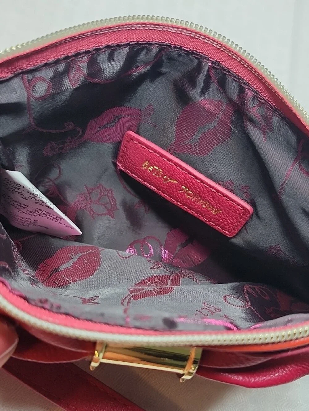 Betsey Johnson Red Orange Bow Wristlet Clutch NWOT